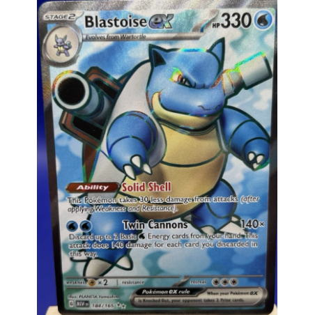 Blastoise ex 184/165 Sv: Scarlet & Violet 151 Holo